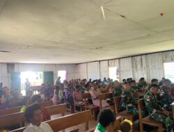 Tingkatkan Keimanan, Pos Apalapsili Laksanakan Ibadah Minggu Bersama Masyarakat, Serta Berikan Donasi Ke Gereja