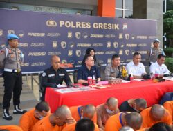 Polres Gresik Gelar Press Conference Asta Cita 100 Hari Presiden Indonesia, 18 Hari Berhasil Ungkap Kasus Judi hingga Narkoba