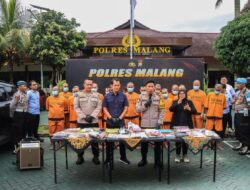 Polres Malang Berhasil Ungkap Peredaran Narkoba 18 Tersangka Dan 586 Gram Sabu Diamankan