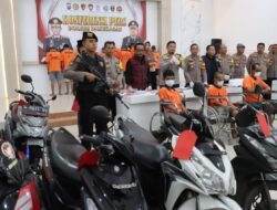 Polres Pamekasan Komitmen Berantas Tindak Kriminal 16 Tersangka Kasus Curanmor Dan Narkoba Diringkus