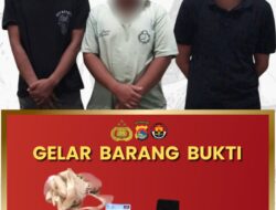 Tiga Pria Di Kecamatan Narmada Ditangkap Polisi Atas Kasus Narkoba, Ratusan Gram Sabu Berhasil Diamankan