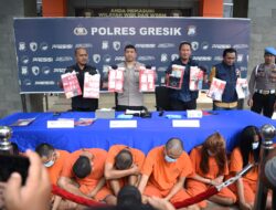 Polres Gresik Tangkap Sembilan Tersangka Narkoba, Ratusan Gram Sabu Dan 171 Butir Inex Diamankan