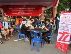 Polwan Polres Bojonegoro Gelar Bakti Kesehatan Di CFD, Warga Antusias Serbu Layanan Gratis