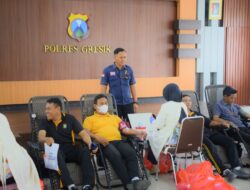Tak Hanya Jaga Kamtibmas, Polres Gresik Turun Tangan Donor Darah Bantu Penuhi Stok Darah PMI
