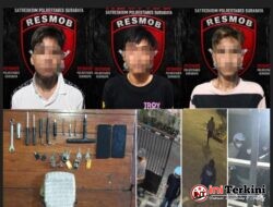 Tiga Terduga Residivis Pelaku Curanmor Diamankan Polrestabes Surabaya